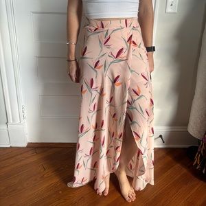 Floral maxi skirt with slit